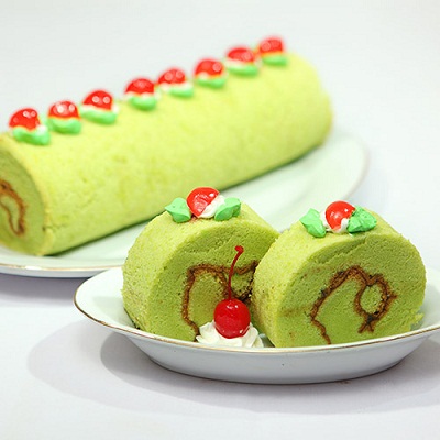 Cake Pandan Roll Slice Jasmine Cakery Gambar 1