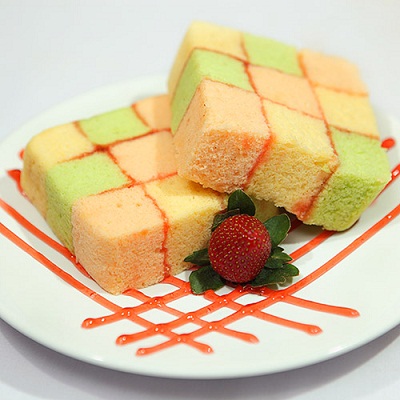 Cake Rainbow Domino Slice Jasmine Cakery Gambar 1