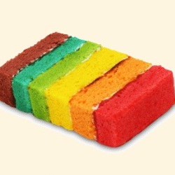 Rainbow Cake Slice Cake Roti Kecil Gambar 1